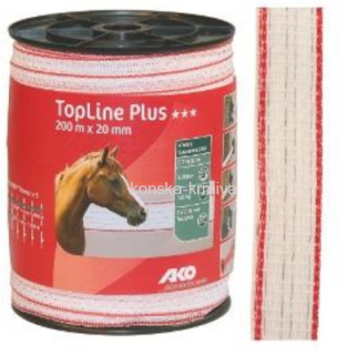 Páska pro elektrické ohradníky TopLine Plus 20 mm 200m